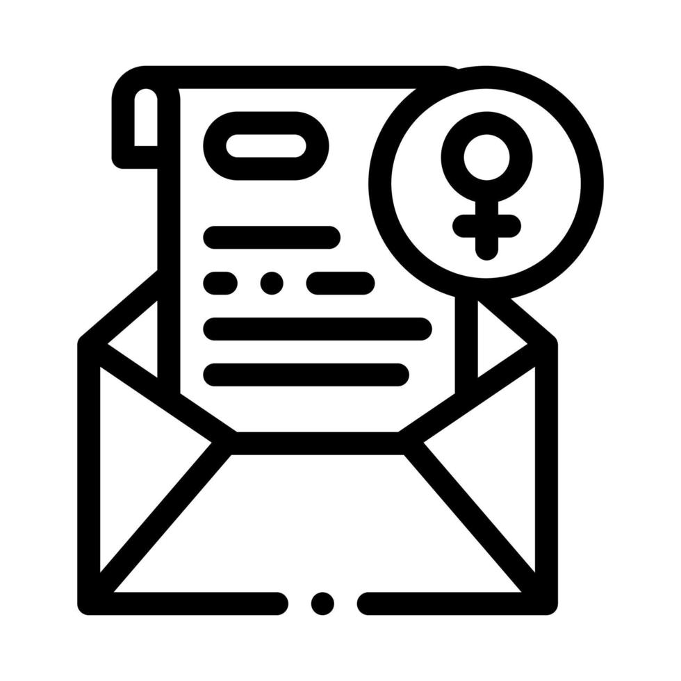 Message Letter Icon Vector Outline Illustration