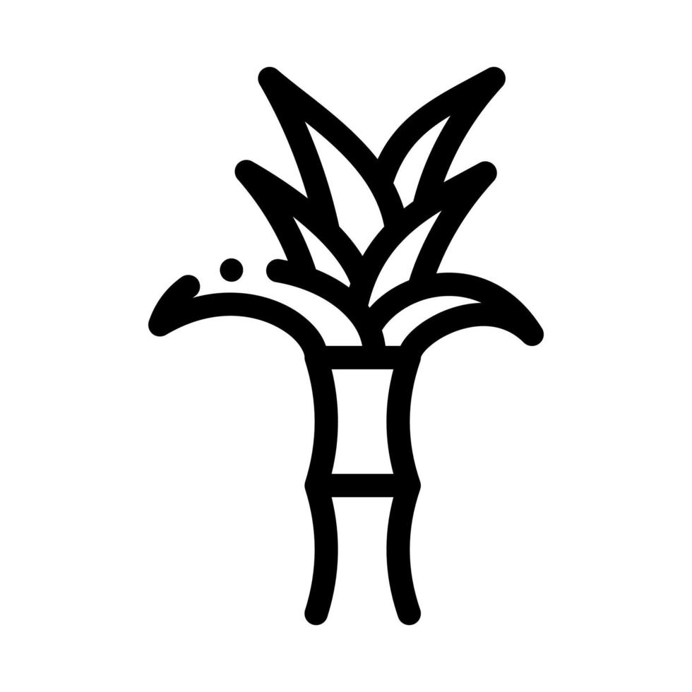 ilustración de contorno de vector de icono de planta de caña de azúcar