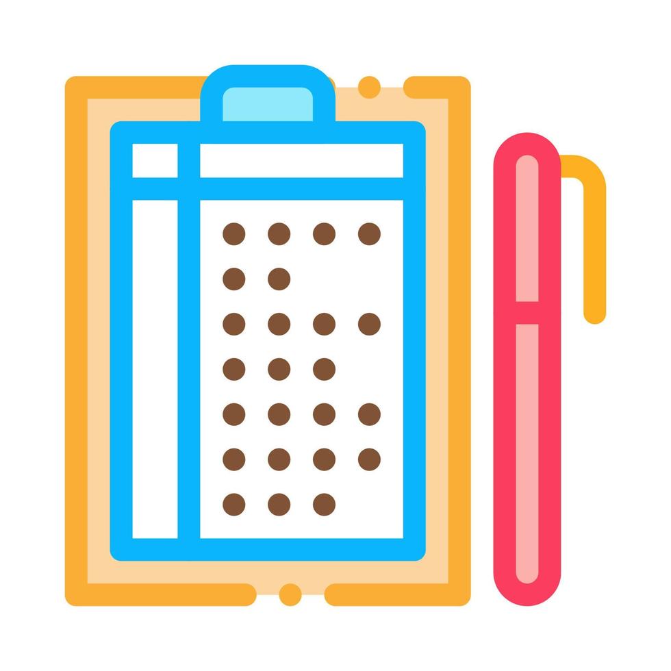 Pen And List Icon Vector Outline Illustration