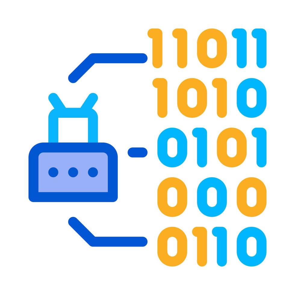 Binary Code Icon Vector Outline Illustration