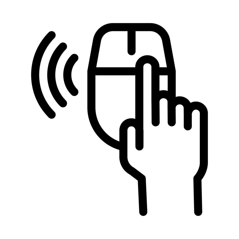 Wireless Mouse Icon Vector Outline Illustration