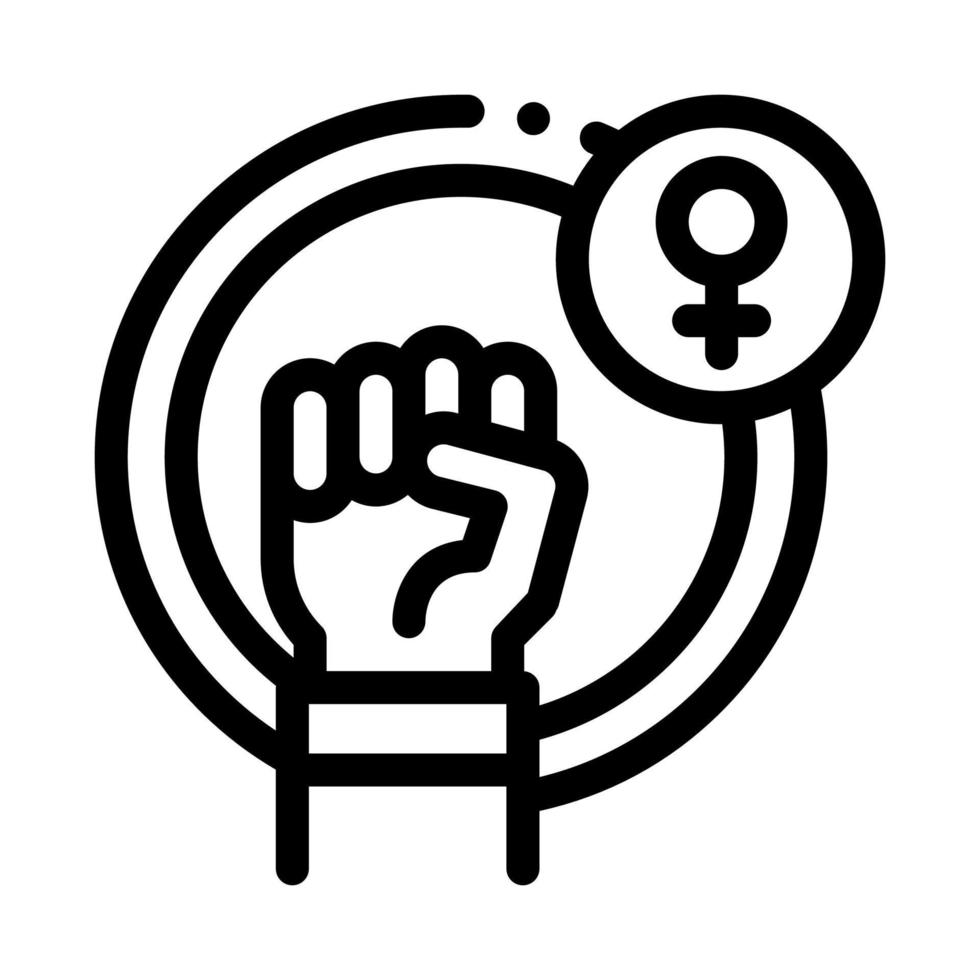Fist Female Mark Icon Vector Outline Illustration