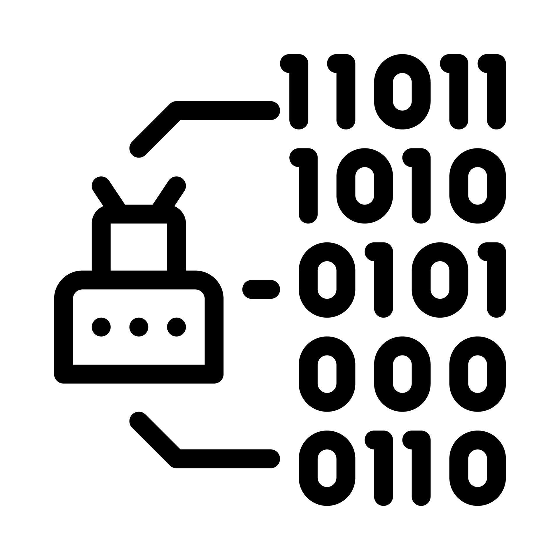 Binary Code Icon Vector Outline Illustration 17604653 Vector Art at ...