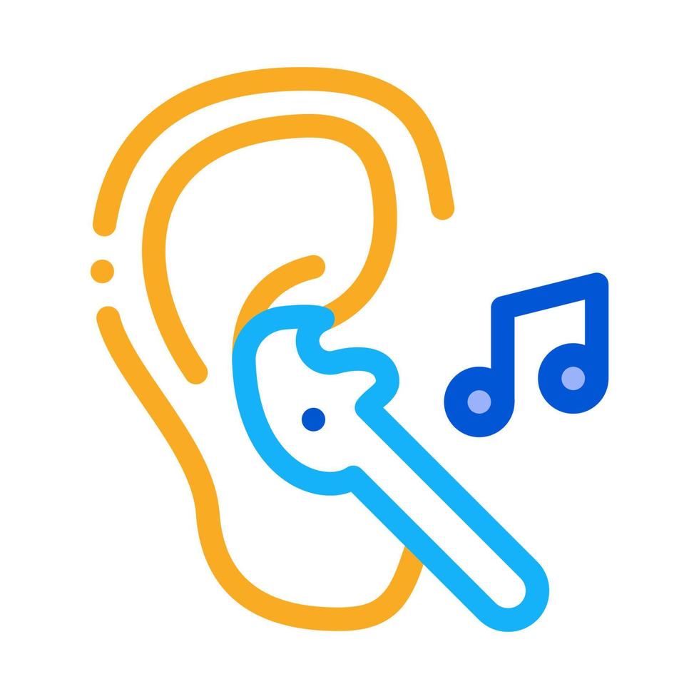 ilustración de contorno de vector de icono de música de auriculares