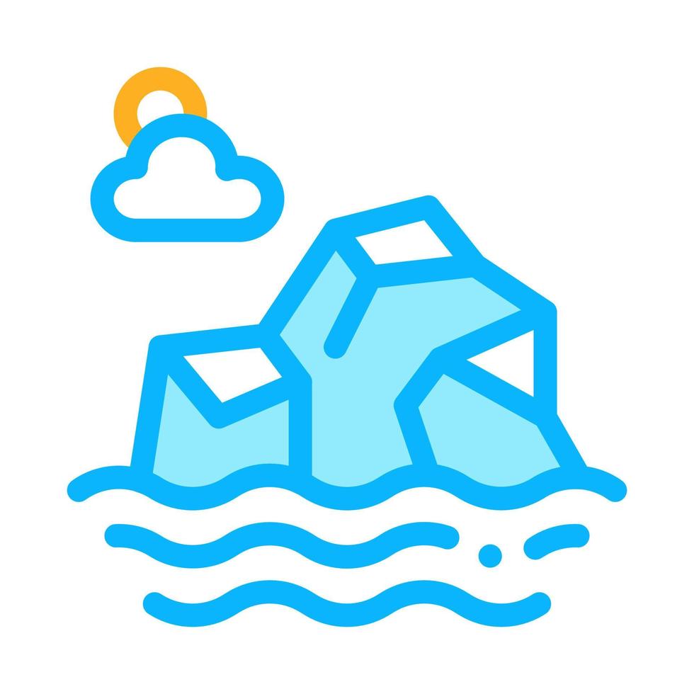 Iceberg in Sea Icon Vector Outline Illustration