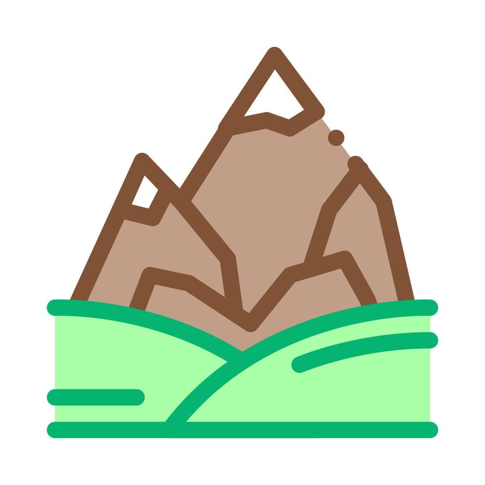 montañas con nieve icono vector contorno ilustración