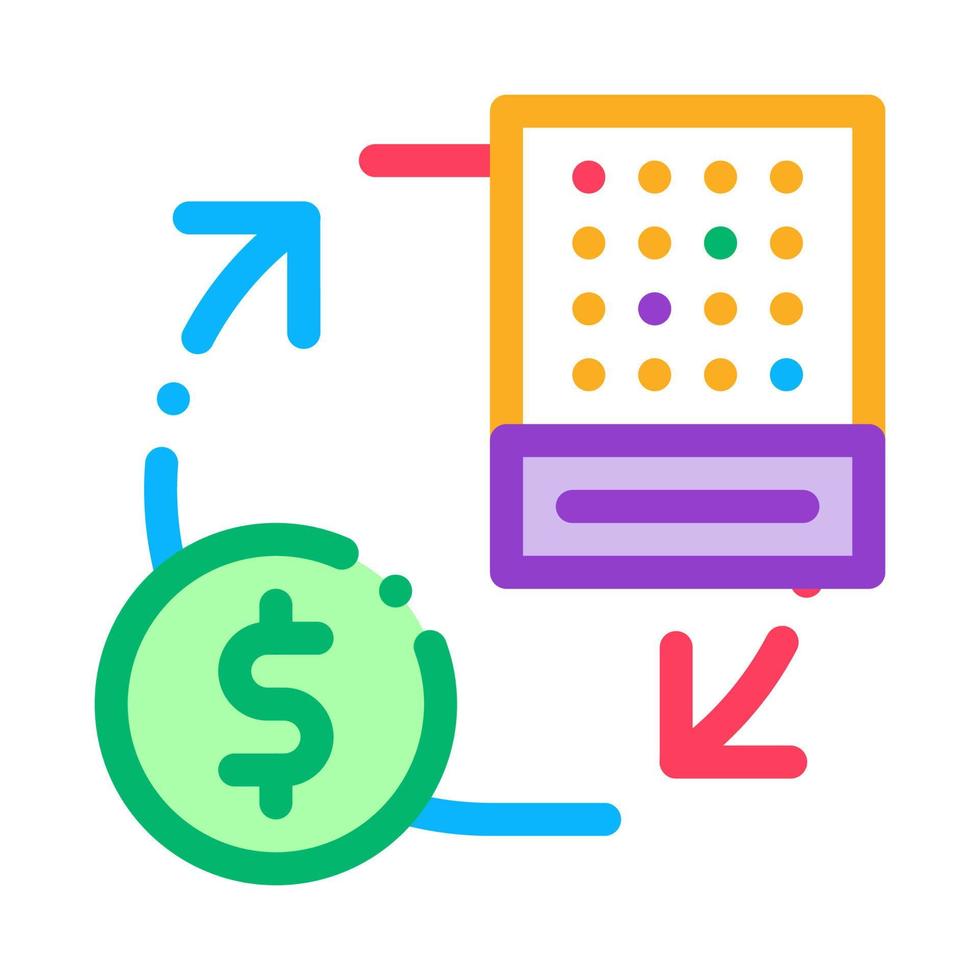 Exchange Lottery Sheet for Money Icon Vector Outline Illustration