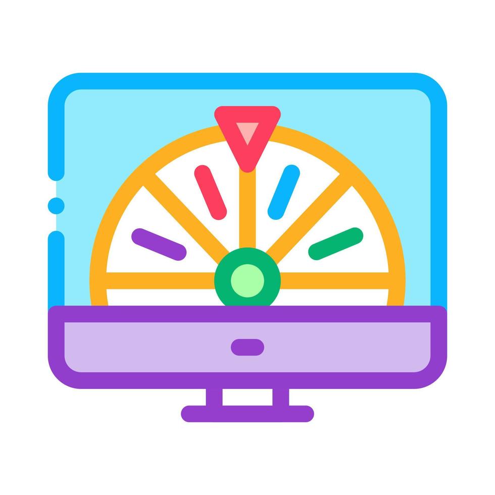 Roulette in Computer Icon Vector Outline Illustration