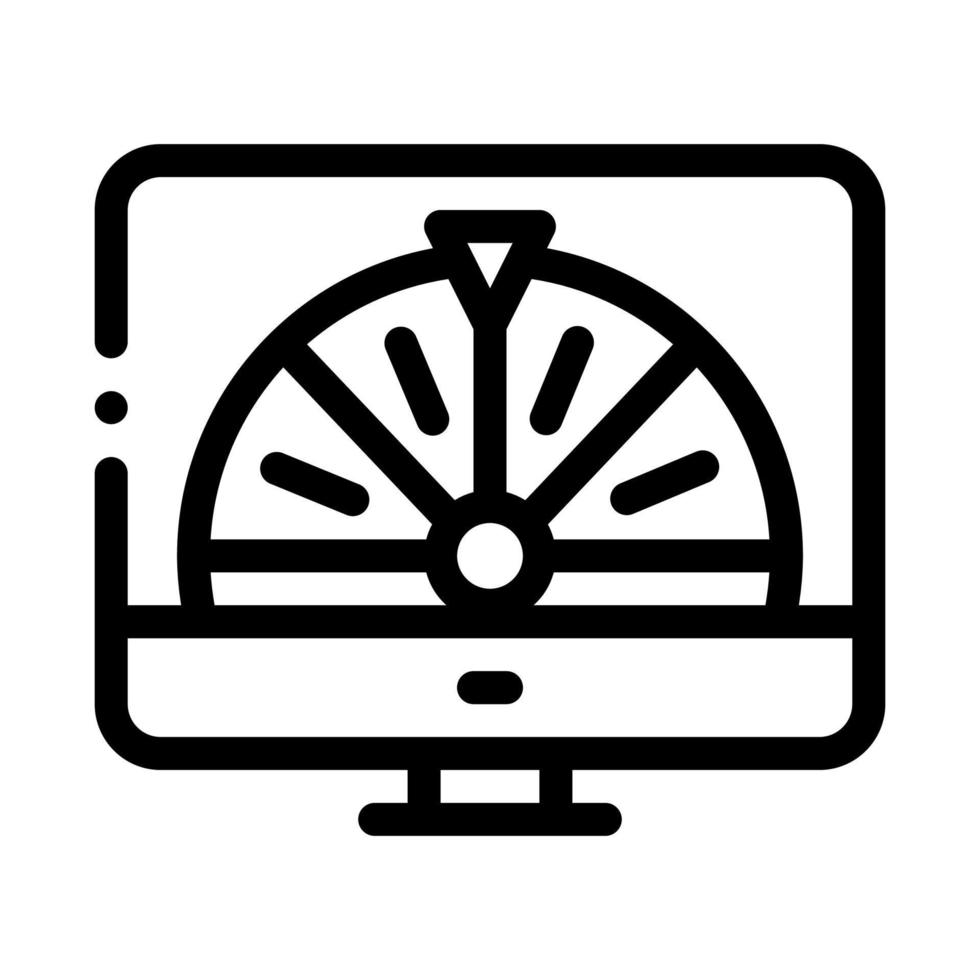 Roulette in Computer Icon Vector Outline Illustration