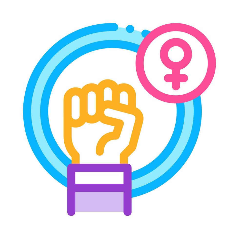 Fist Female Mark Icon Vector Outline Illustration