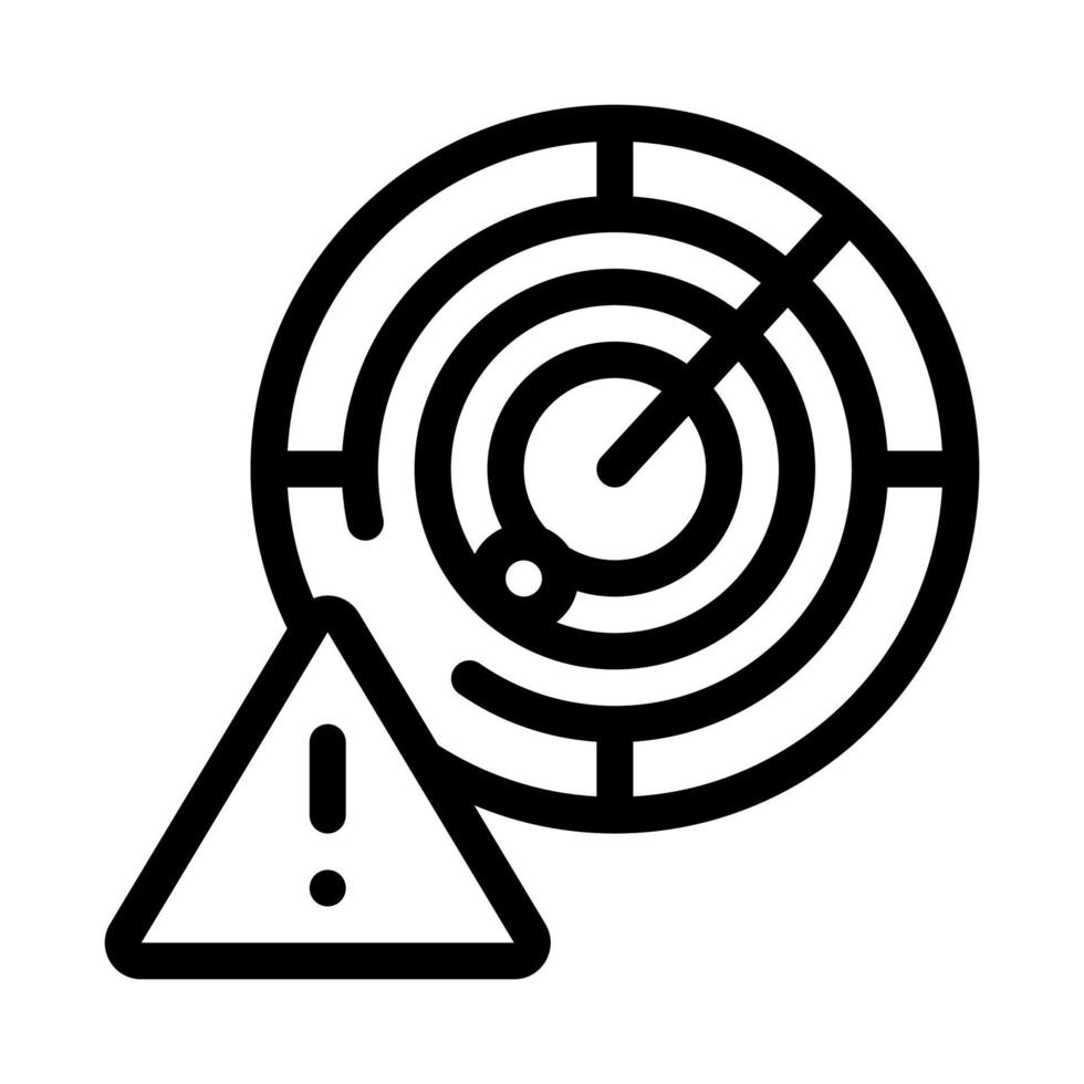 ilustración de contorno de vector de icono de radar de precaución