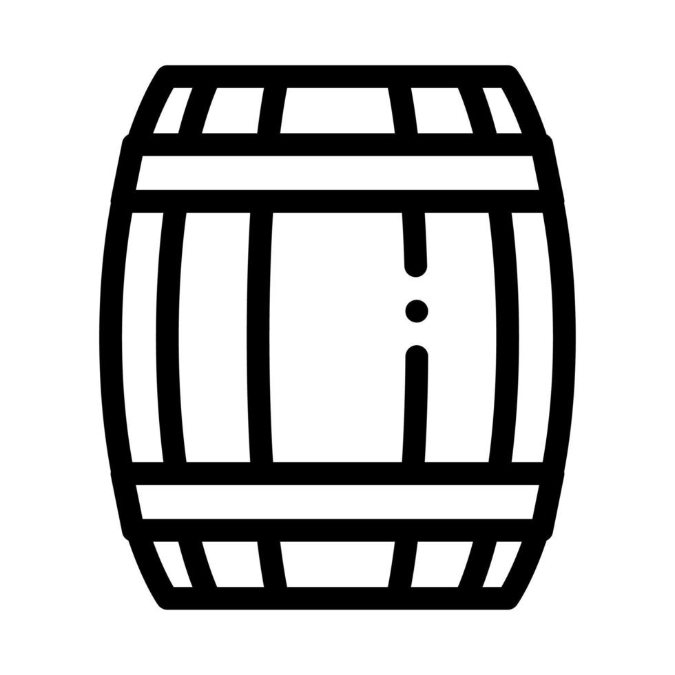 Wooden Barrel Icon Vector Outline Illustration