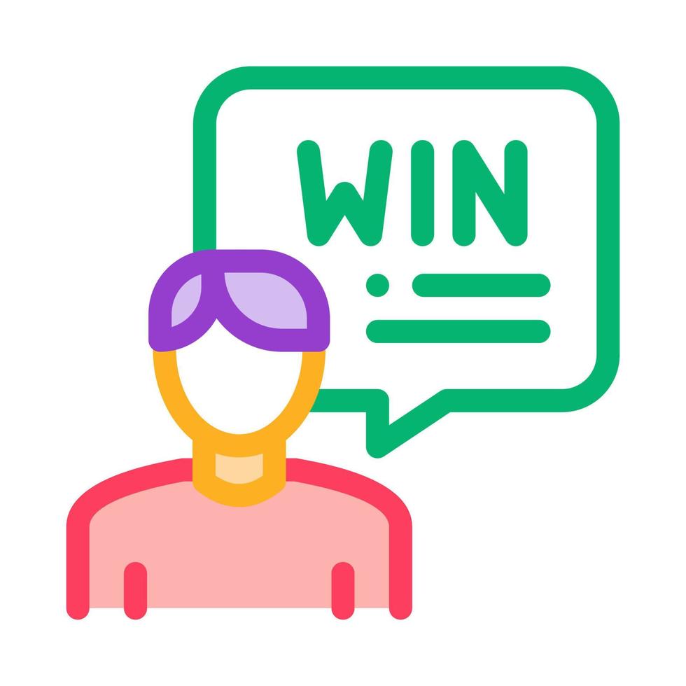 Winner Man Icon Vector Outline Illustration
