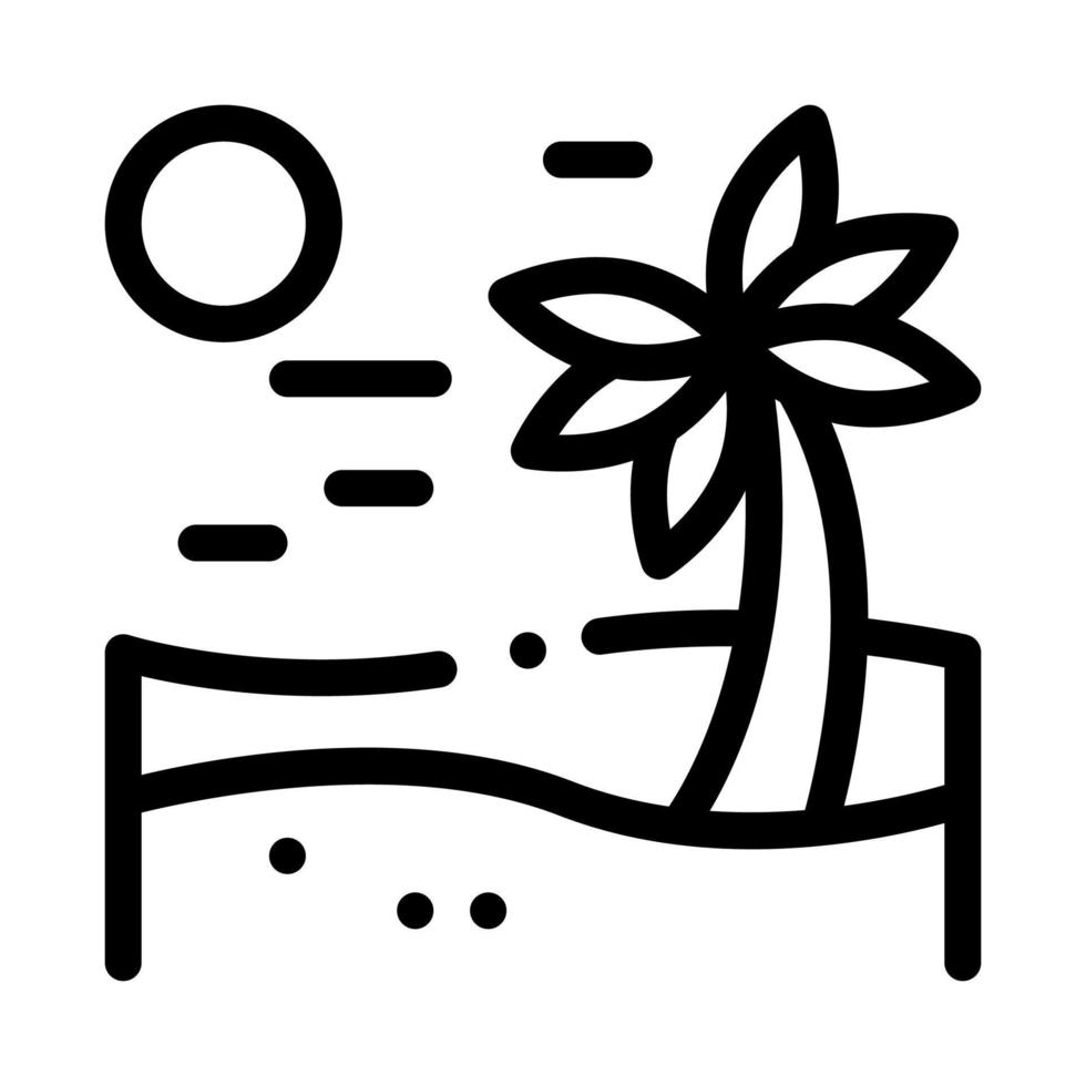 ilustración de contorno de vector de icono de desierto de palma