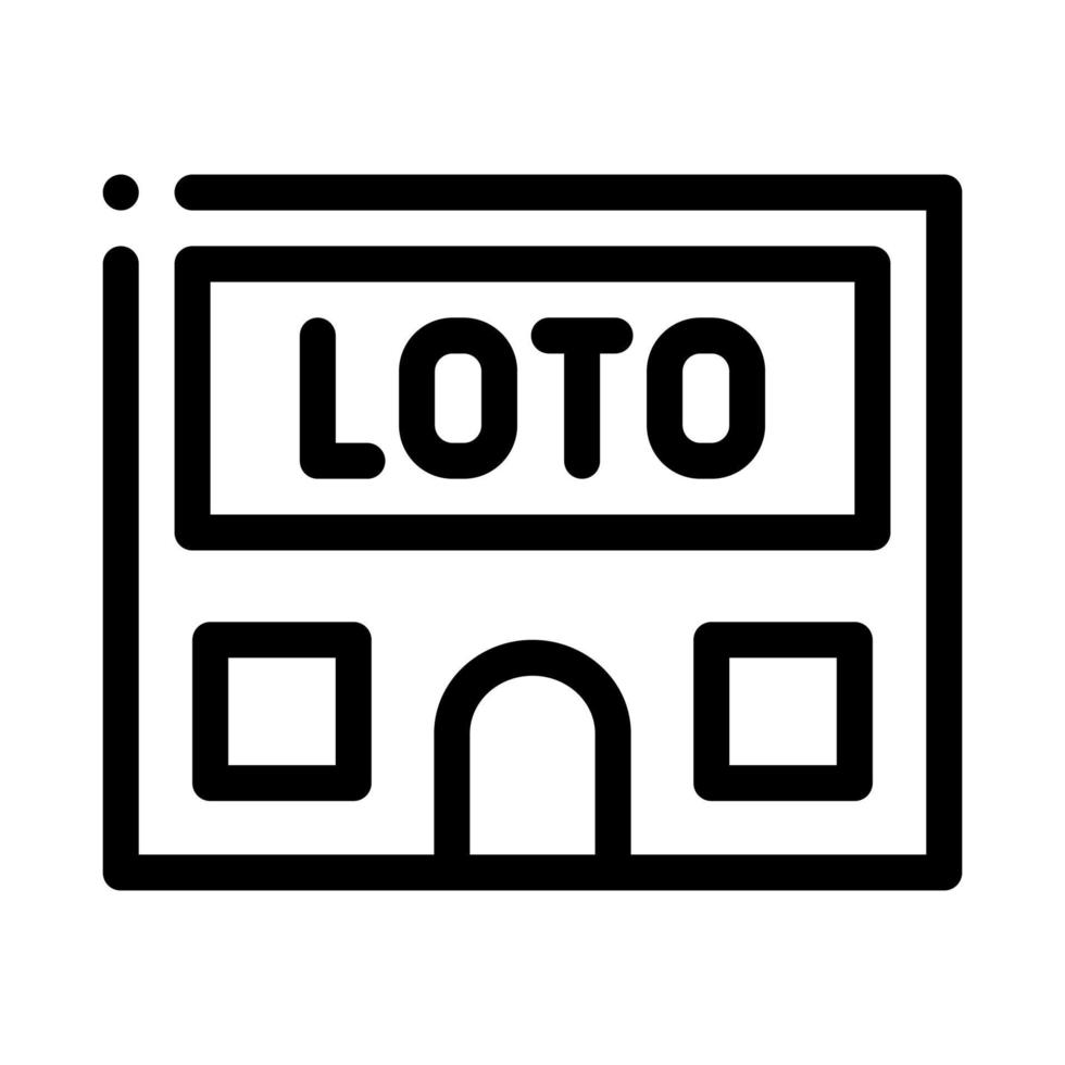 ilustración de contorno de vector de icono de casa de lotería