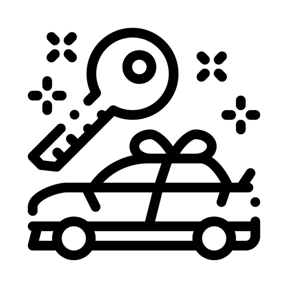 Gift Car Icon Vector Outline Illustration