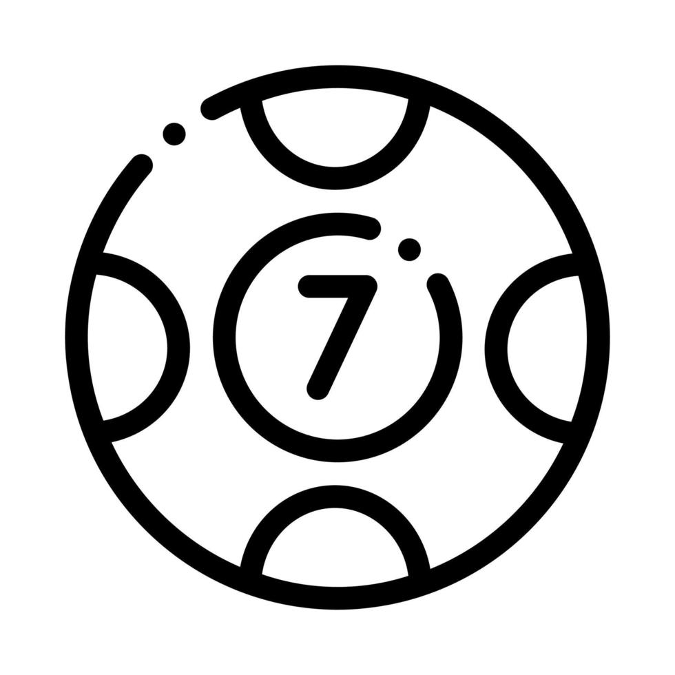 Ball with Number Icon Vector Outline Illustration