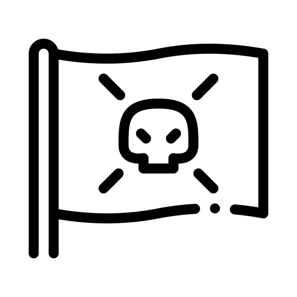 Pirate Flag Icon Vector Outline Illustration
