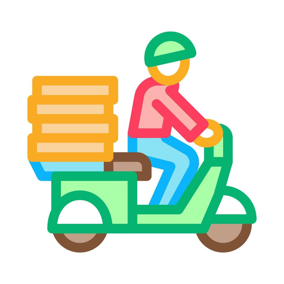 Pizza Delivery Icon Vector Outline Illustration