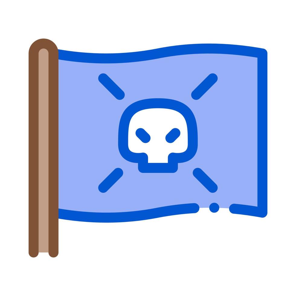 Pirate Flag Icon Vector Outline Illustration