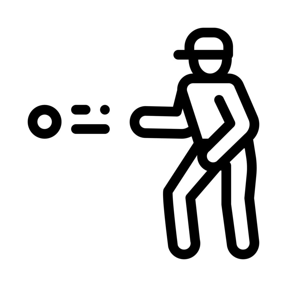 ilustración de contorno de vector de icono de bola de lanzamiento de jugador