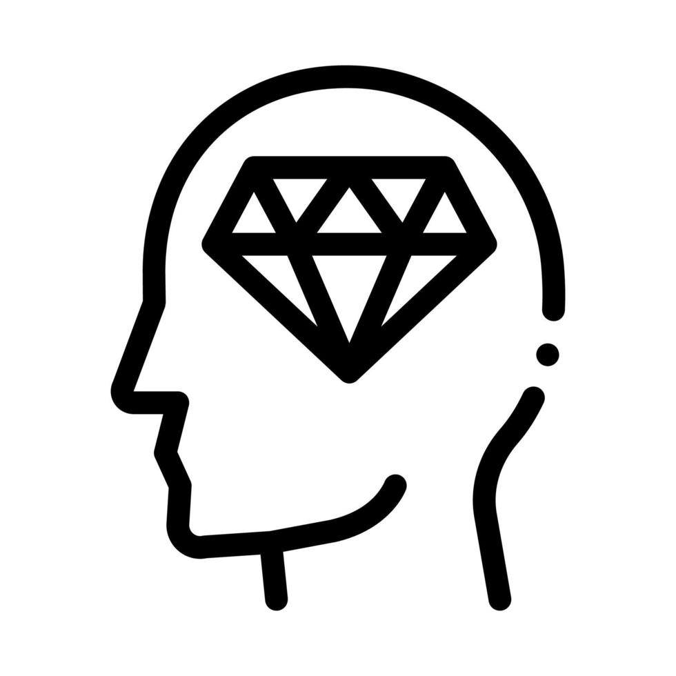 Diamond Man Hat Icon Vector Outline Illustration