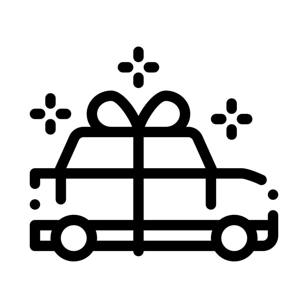 coche presente regalo icono vector contorno ilustración