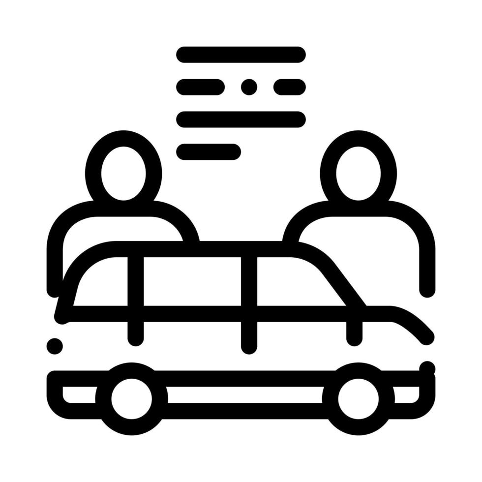 ilustración de contorno de vector de icono de comprador de concesionario de automóviles