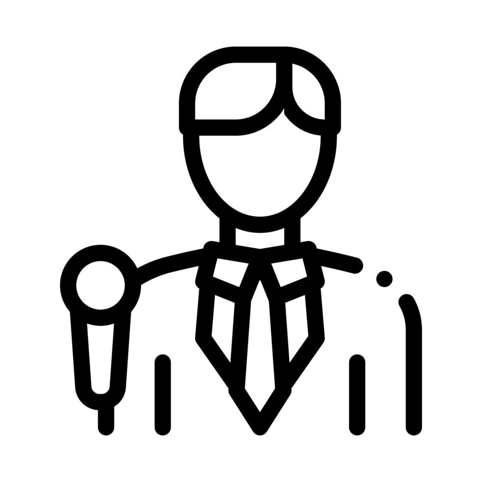 Journalist Man Icon Vector Outline Illustration