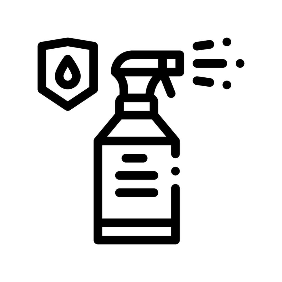 Waterproof Material Spray Vector Thin Line Icon