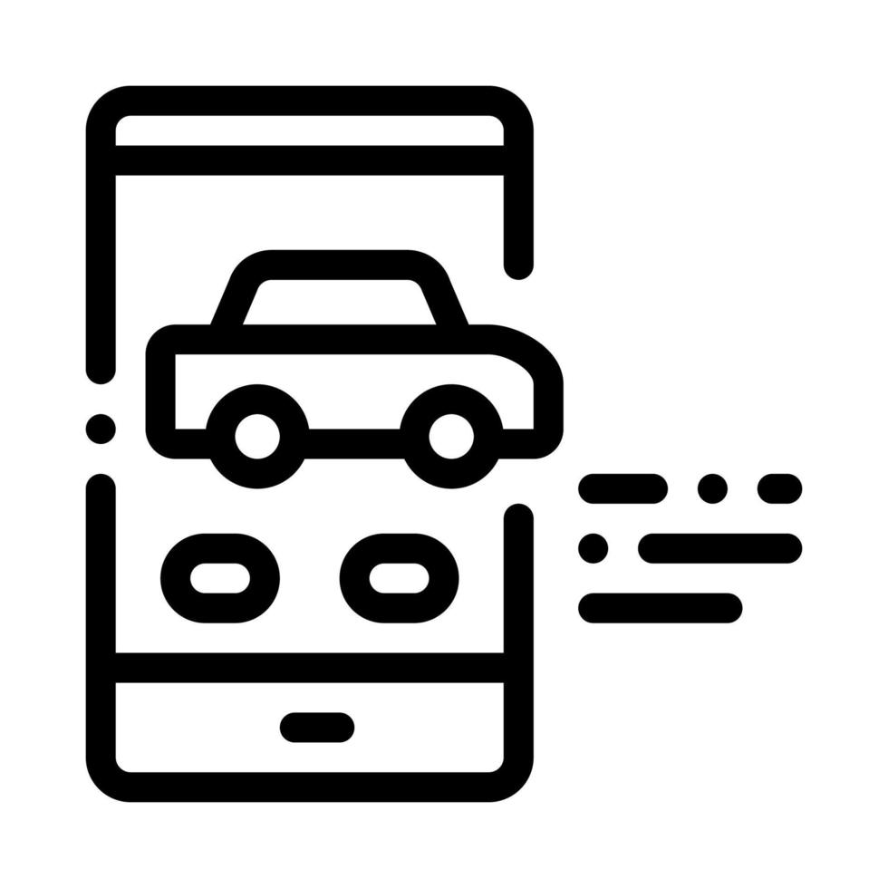 ilustración de contorno de vector de icono de pantalla de teléfono de coche