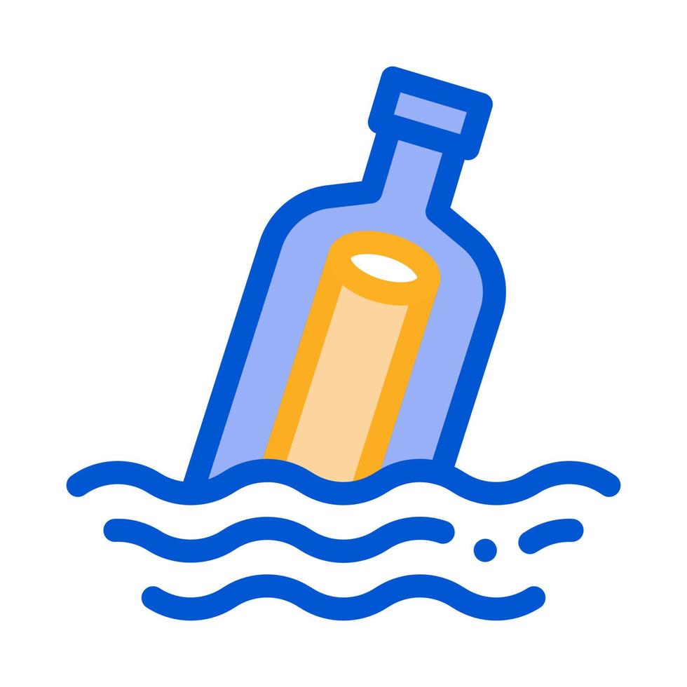mensaje en botella icono vector contorno ilustración