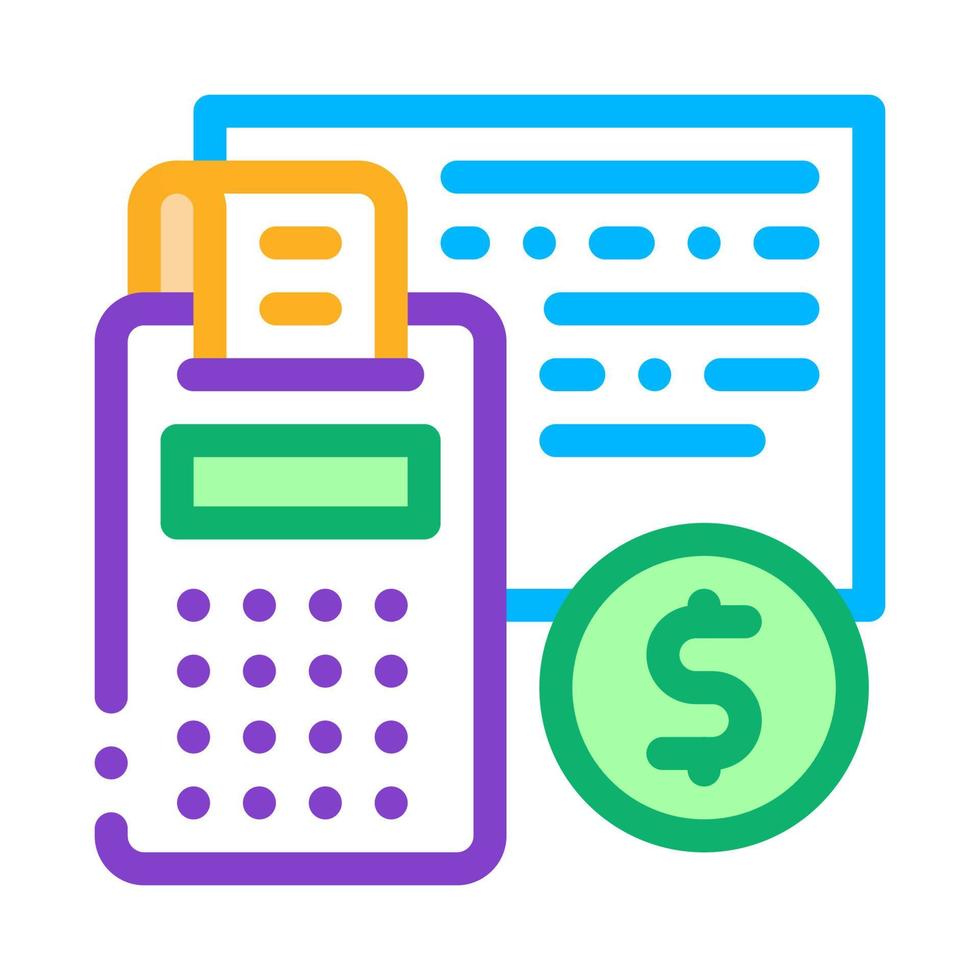 Calculator Coin Icon Vector Outline Illustration