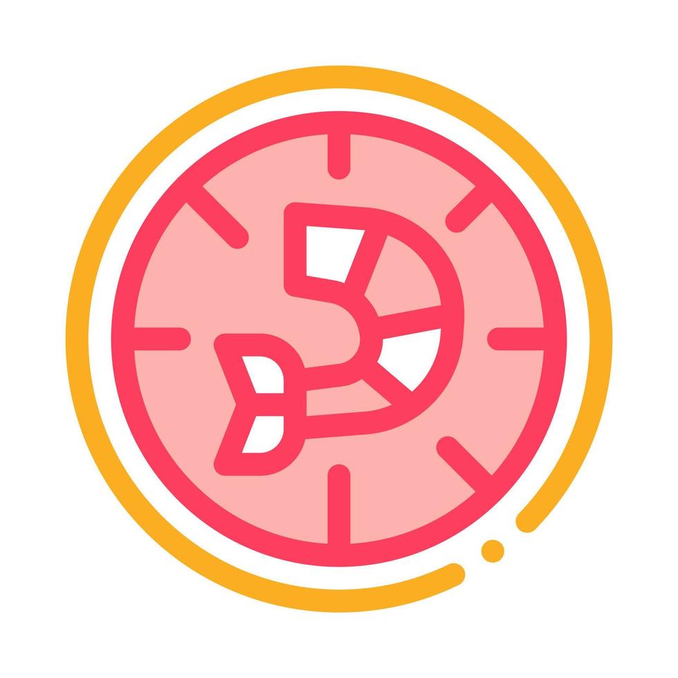 Pizza Shrimp Icon Vector Outline Illustration