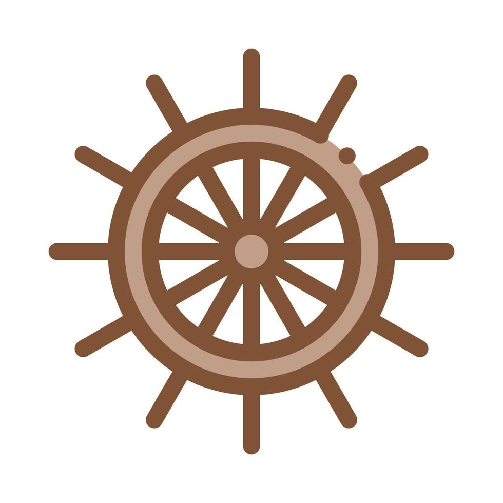 Steering Wheel Icon Vector Outline Illustration