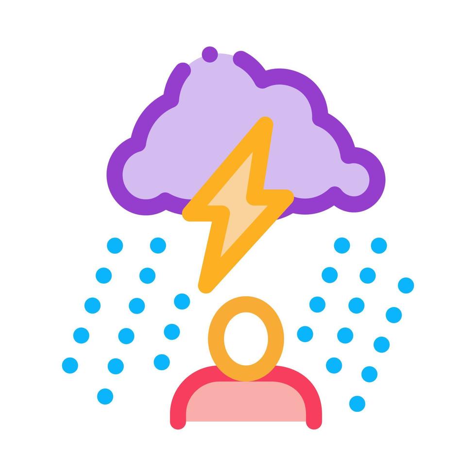 ilustración de contorno de vector de icono de hombre de nube lluviosa