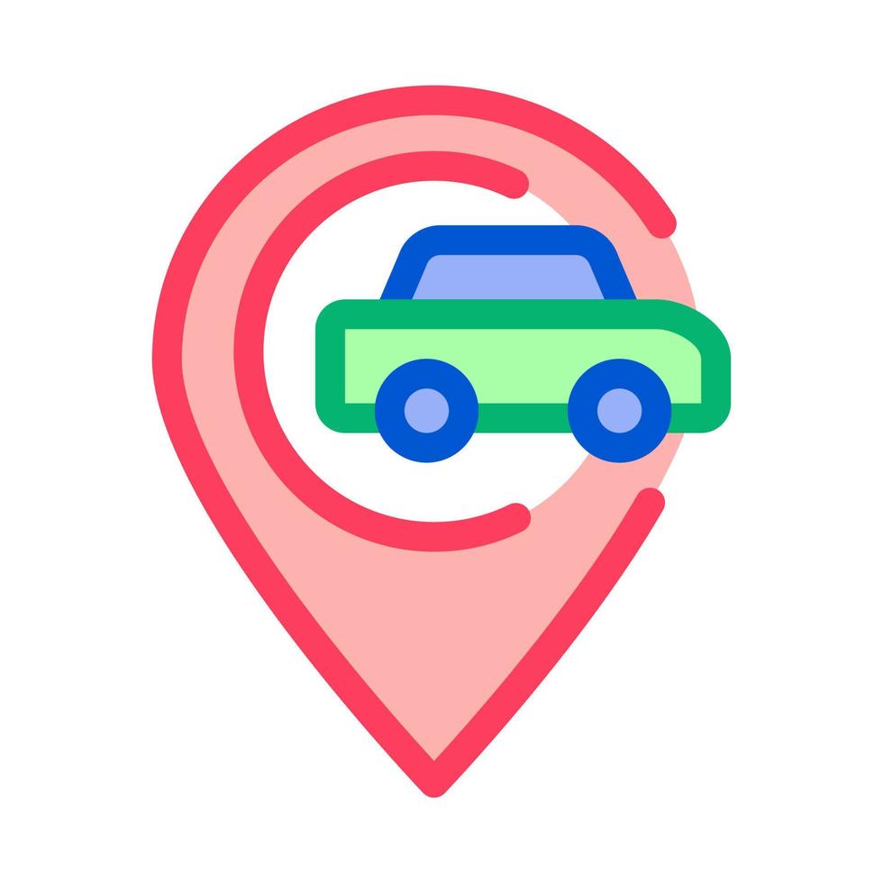 Car Gps Map Mark Icon Vector Outline Illustration