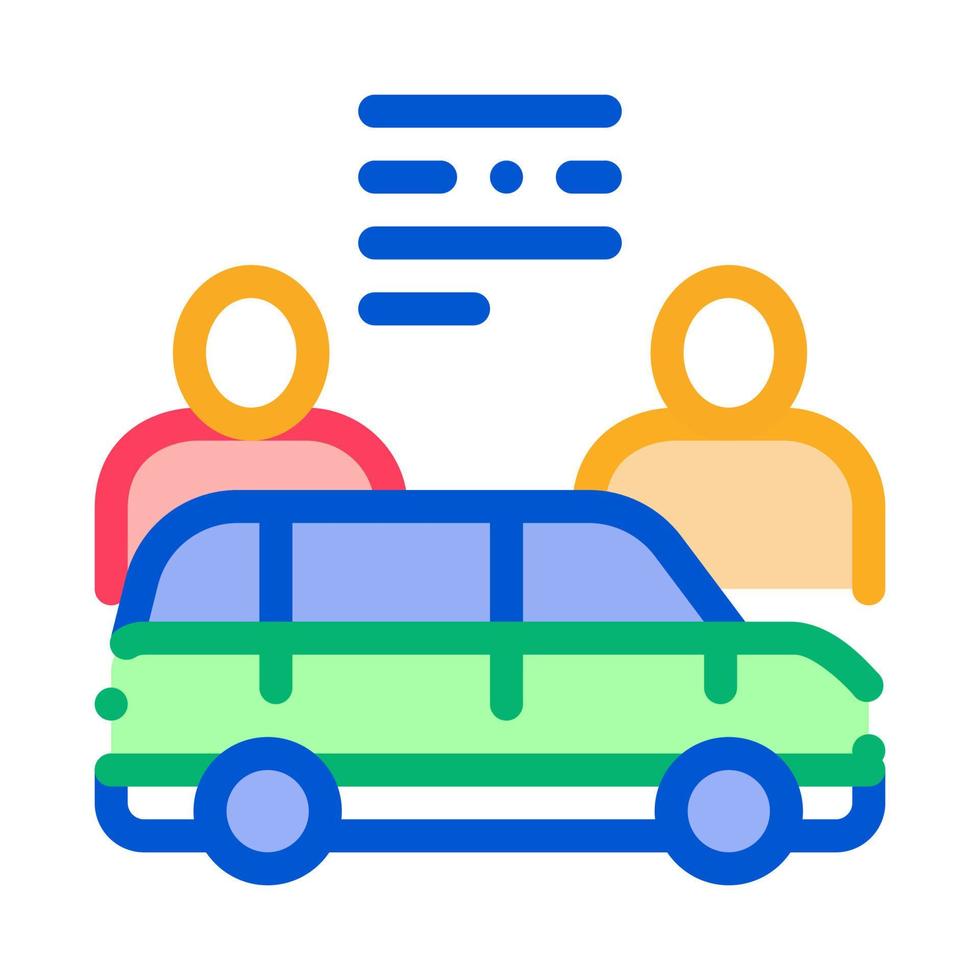 ilustración de contorno de vector de icono de comprador de concesionario de automóviles