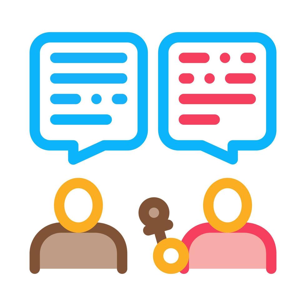 Interview Discuss Icon Vector Outline Illustration