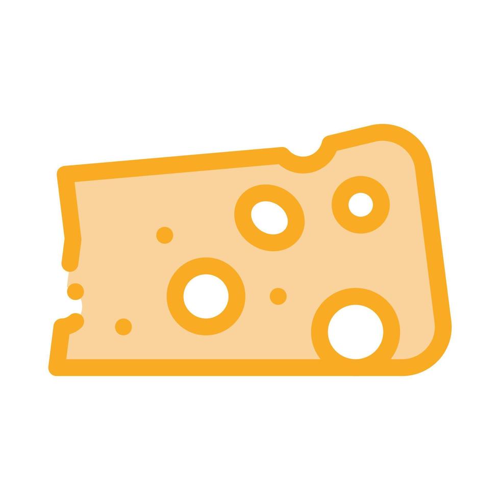 ilustración de contorno de vector de icono de queso de pieza