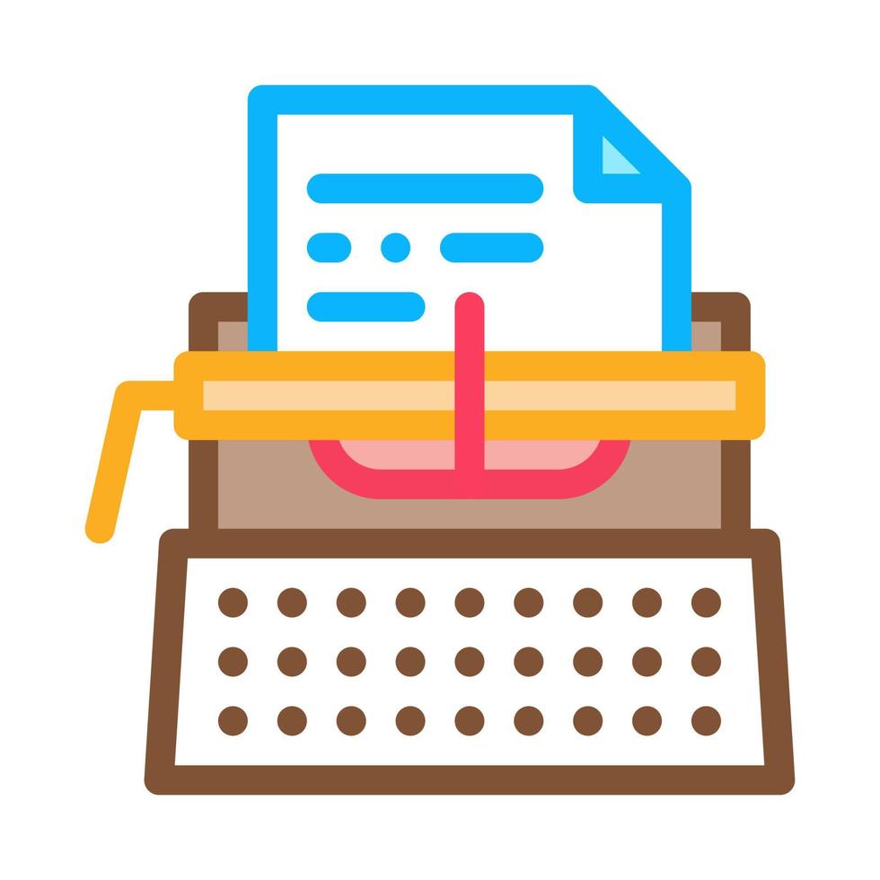 Writer Typewriter Icon Vector Outline Illustration