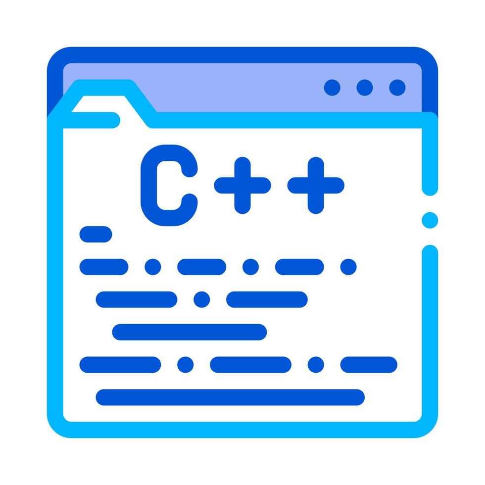 icono de línea delgada de vector de lenguaje de desarrollo de codificación