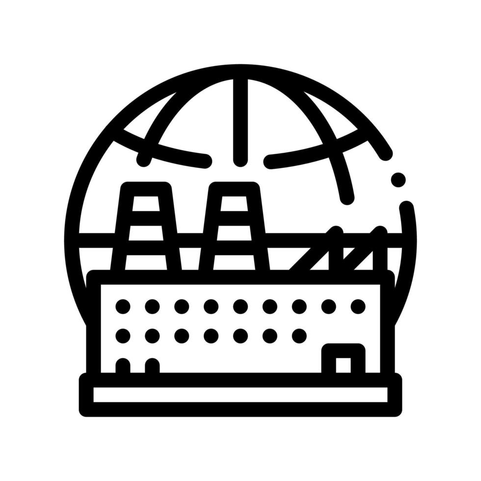 Industrial Factory Planet Vector Thin Line Icon