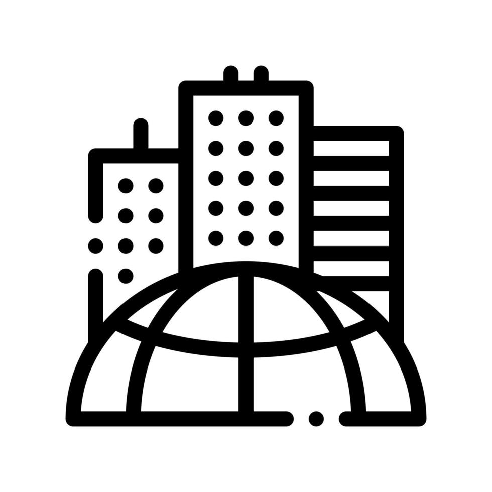 Skyscraper Earth Problem Vector Thin Line Icon