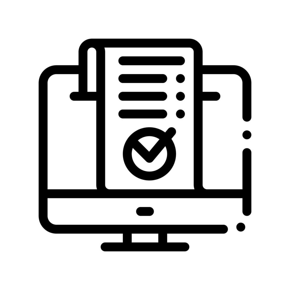 Computer Internet Payment Vector Thin Line Icon