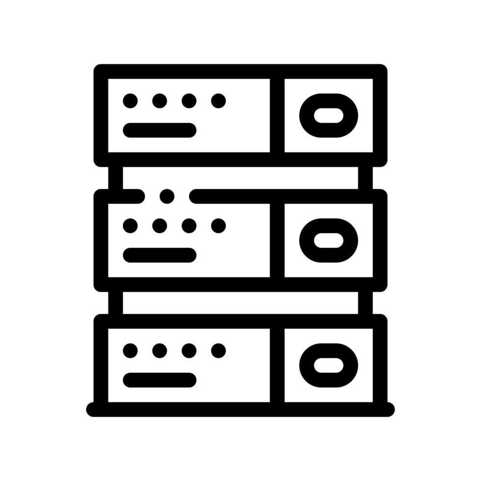 Computer Equipment Server Vector Thin Line Icon