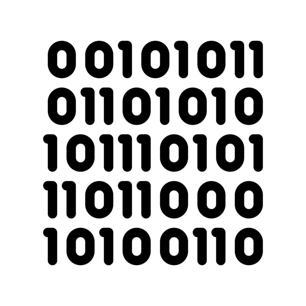 Streaming Binary Code Matrix Vector Thin Line Icon