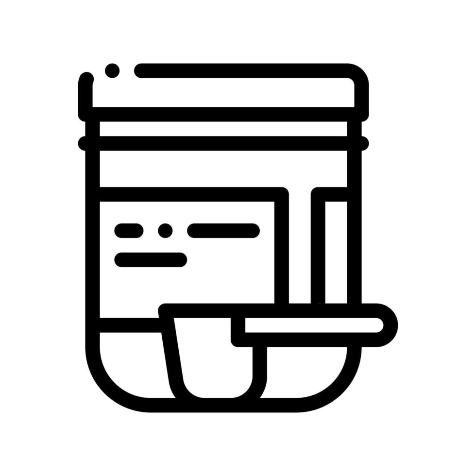 Supplements Bottle And Scoop Vector Thin Line Icon
