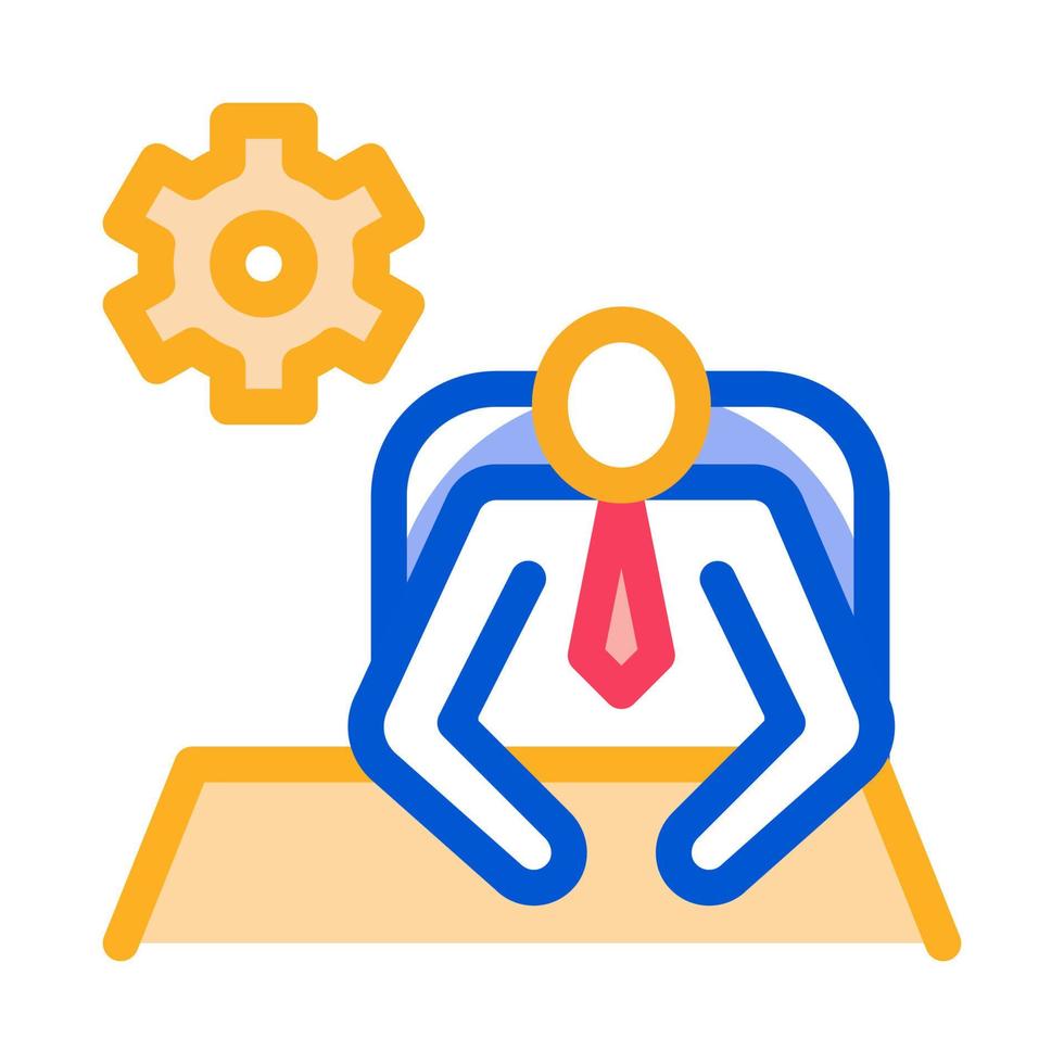 Leader Sit Gear Icon Vector Outline Illustration