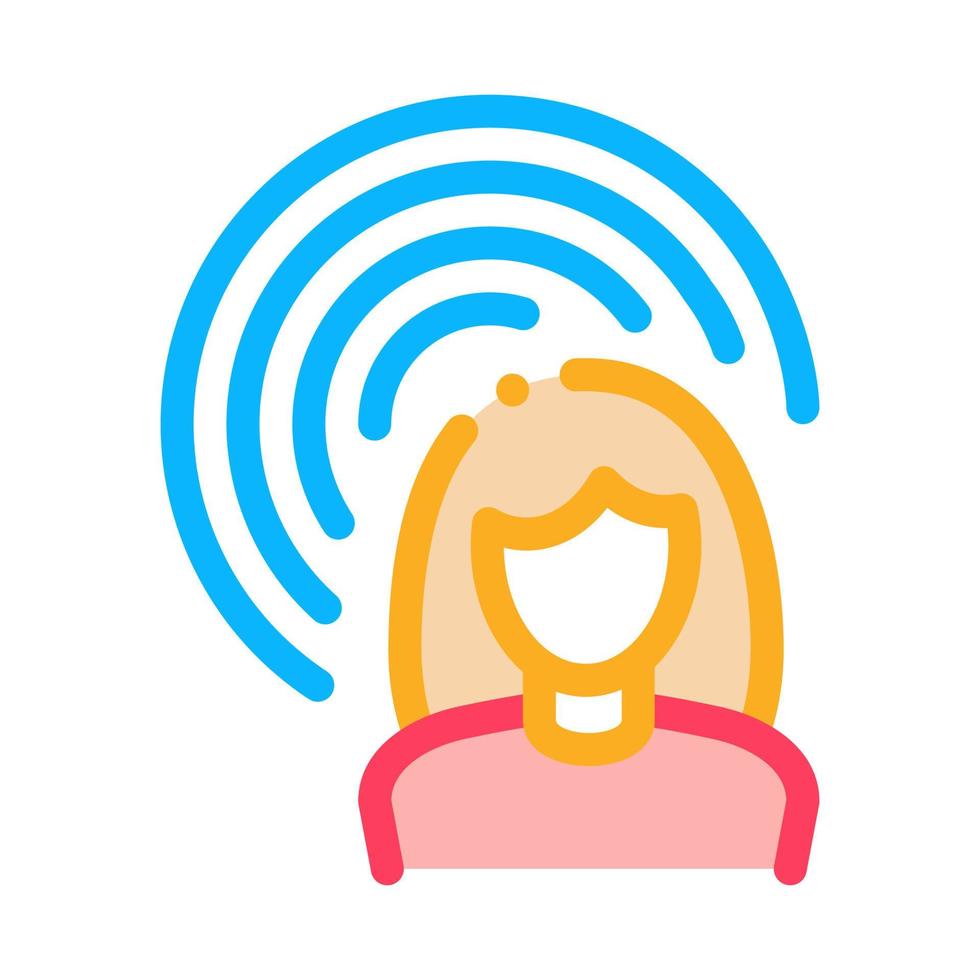 Female Hearing Icon Vector Outline Illustration